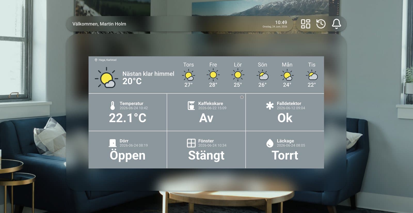 CAREiOT överblick på datorn